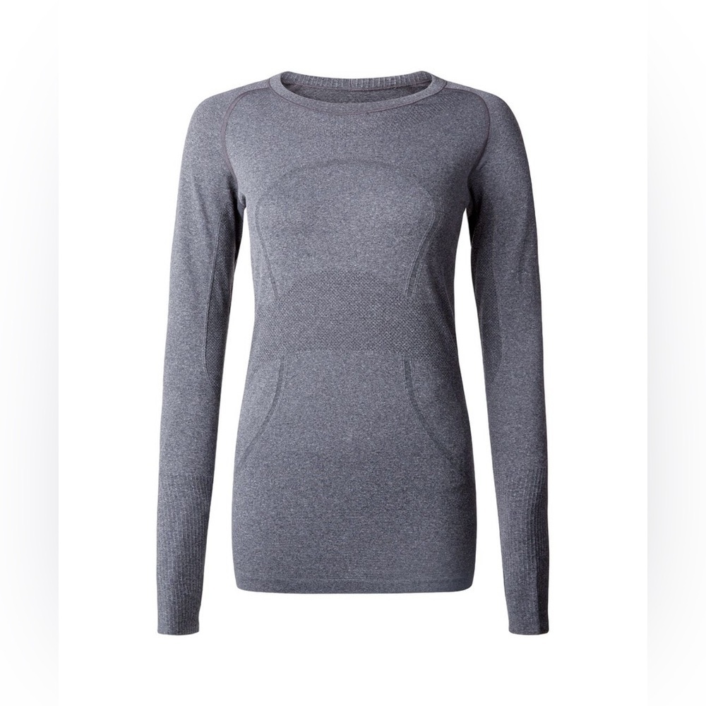 Lululemon Swiftly Tech Long Sleeve Heathered Black Size 6 EUC